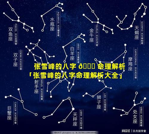 张雪峰的八字 🐞 命理解析「张雪峰的八字命理解析大全」